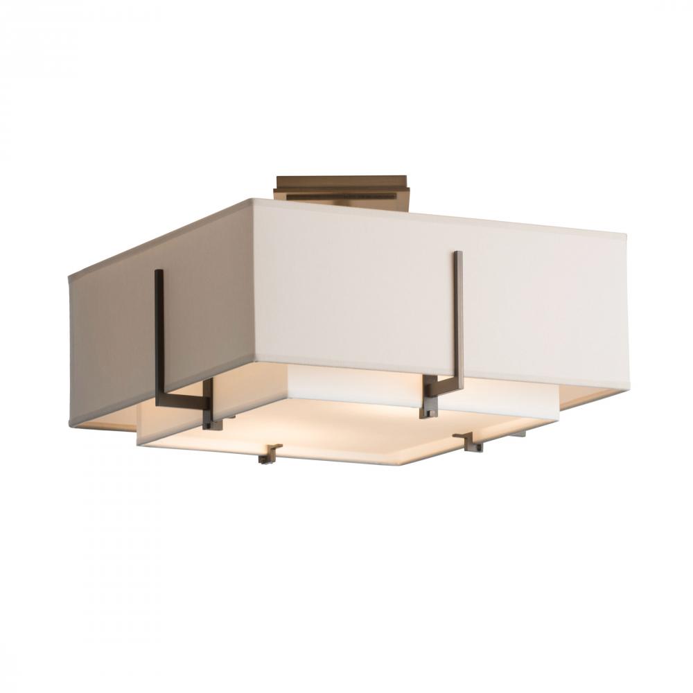 Exos Square Small Double Shade Semi-Flush