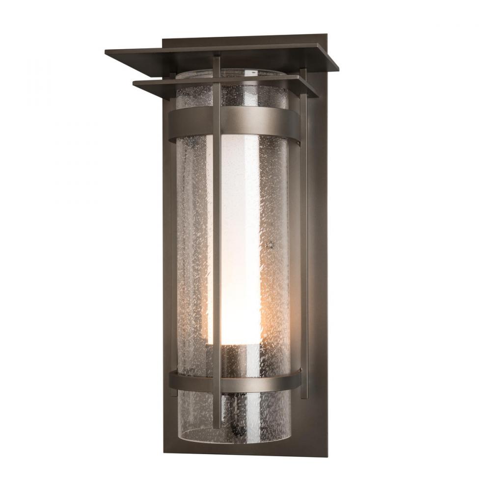 Torch  Seeded Glass with Top Plate Large Outdoor Sconce