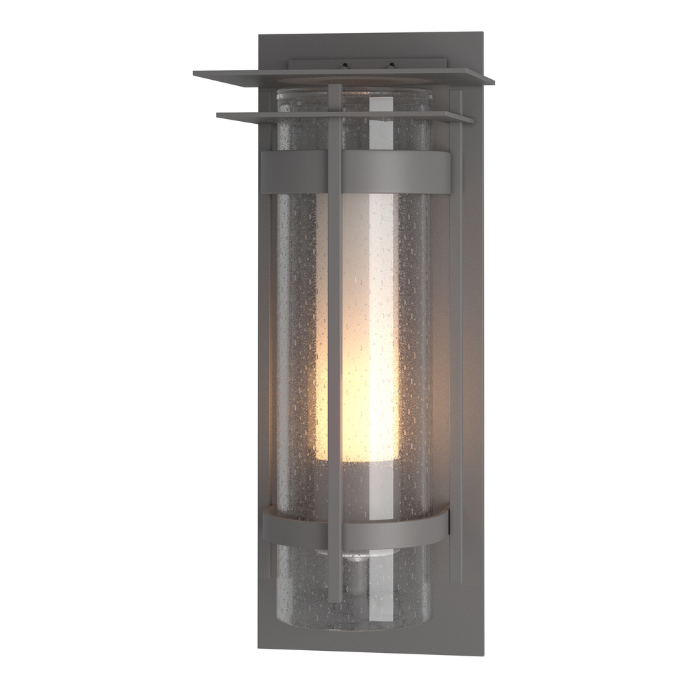 Torch  Seeded Glass XL Outdoor Sconce with Top Plate