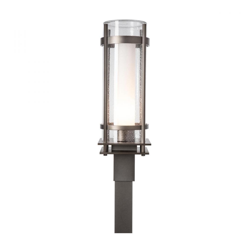 Torch  Seeded Glass Outdoor Post Light