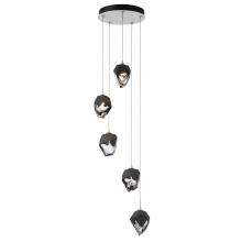 Hubbardton Forge 131137-SKT-LONG-02-BP0754 - Chrysalis 5-Light Small Crystal Pendant