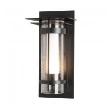 Hubbardton Forge 305997-SKT-10-ZS0655 - Banded Seeded Glass with Top Plate Outdoor Sconce