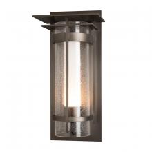 Hubbardton Forge 305998-SKT-10-ZS0656 - Banded Seeded Glass with Top Plate Large Outdoor Sconce