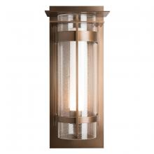 Hubbardton Forge 305999-SKT-10-ZS0664 - Banded Seeded Glass XL Outdoor Sconce with Top Plate