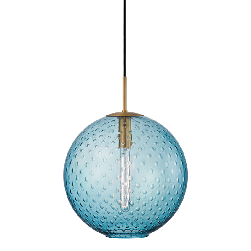 1 LIGHT PENDANT-BLUE GLASS