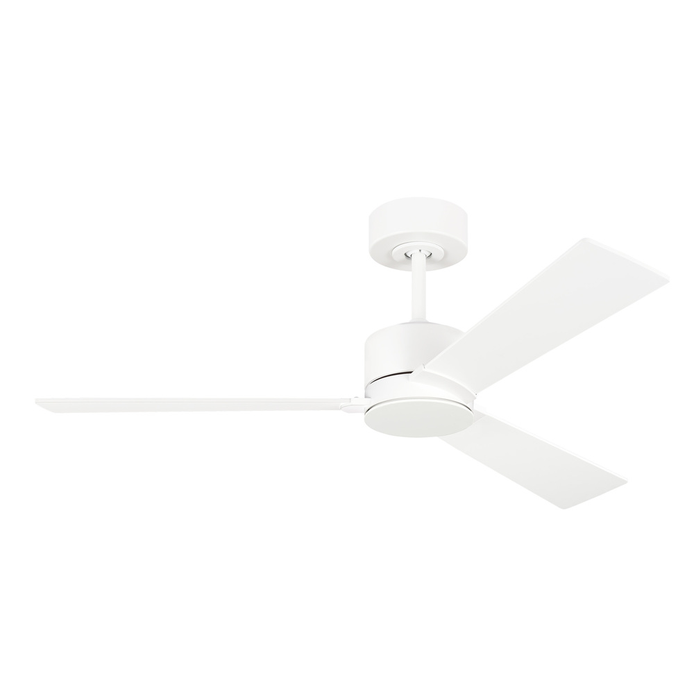 Rozzen 44&#34; Indoor/Outdoor Matte White Ceiling Fan with Handheld Remote Control and Reversible Mo