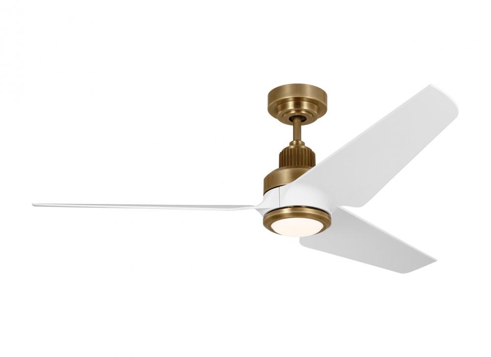 Ruhlmann Smart 52&#34; Dimmable Indoor/Outdoor Integrated LED Antique Brass Ceiling Fan