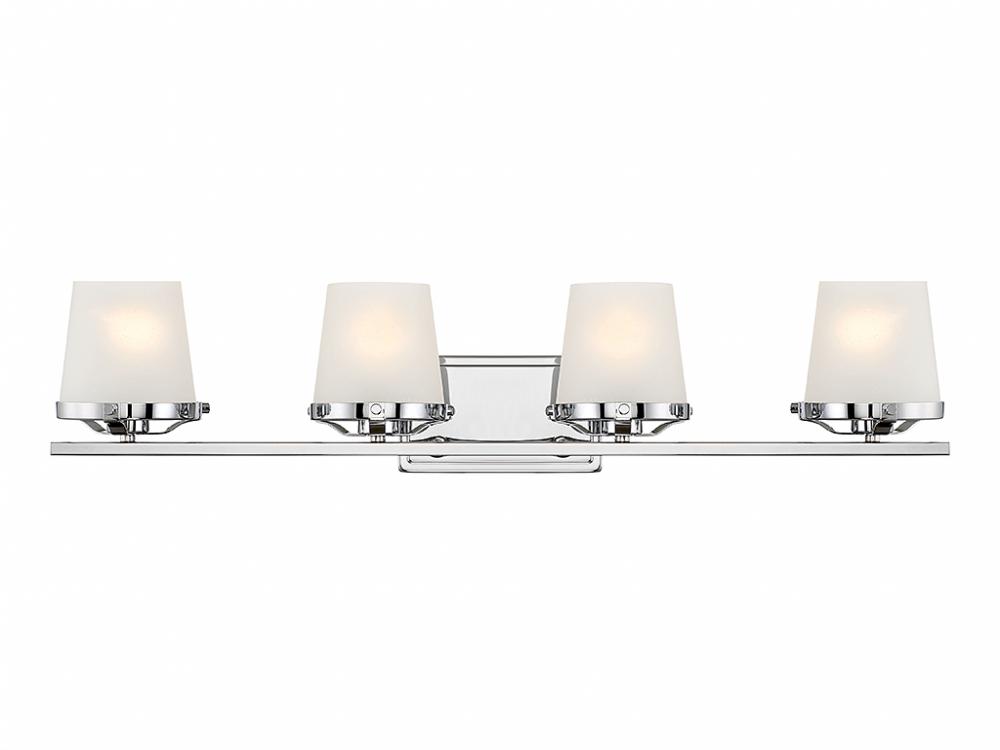 Klein 4-Light Bathroom Vanity Light in Polished Chrome