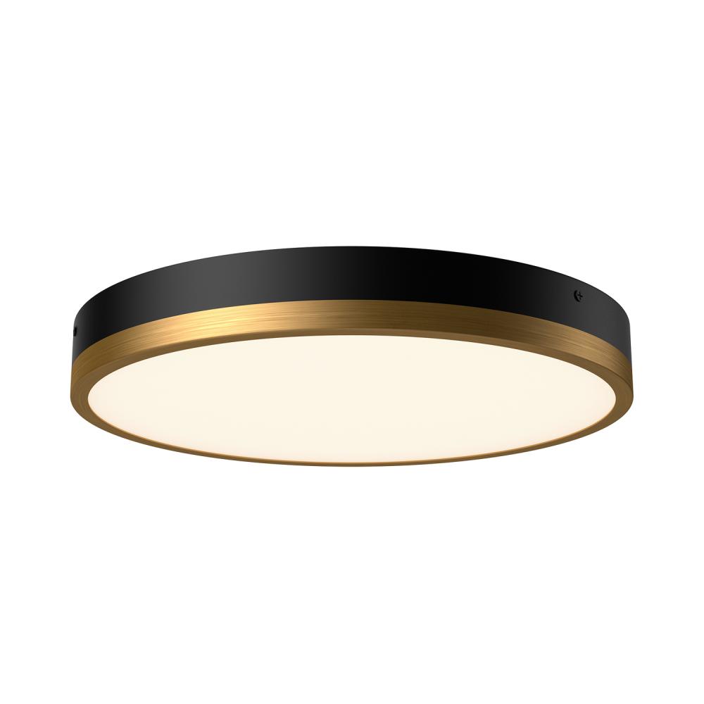 Adelaide 15-in Aged Gold/Matte Black LED Flush Mount