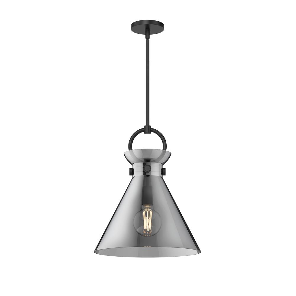 Emerson 14-in Matte Black/Smoked 1 Light Pendant