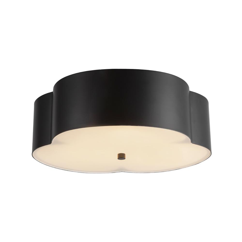 Adella 14-in Matte Black Socket Flush Mount