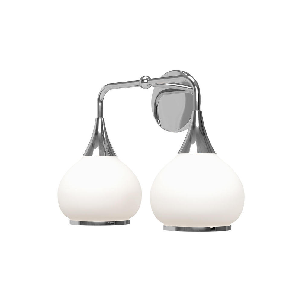 Hazel 17-in Chrome/Opal Matte Glass 2 Lights Vanity