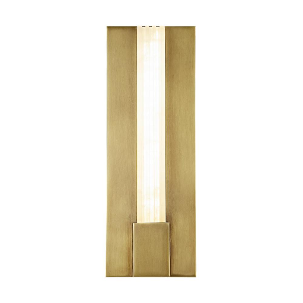 Kismet 14-in Vintage Brass/Alabaster LED Wall/Vanity