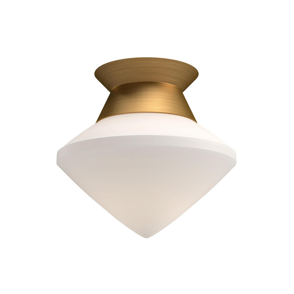 Nora 8-in Aged Gold/Opal Matte Glass 1 Light Flush Mount