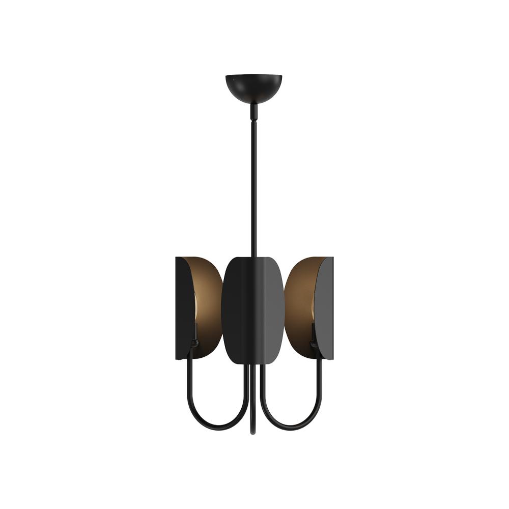 Seno 15-in Matte Black 3 Lights Chandeliers