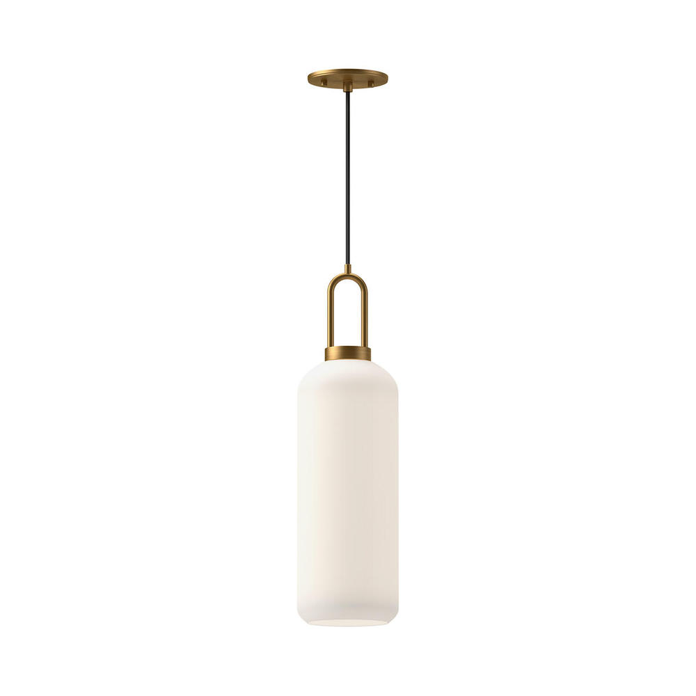 Soji 6-in Aged Gold/Opal Matte Glass 1 Light Pendant