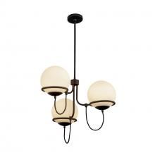 Alora Lighting CH458323MBOP - Alba 23-in Matte Black/Opal Glass 3 Lights Chandelier