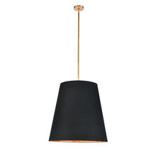 Alora Lighting PD311025VBBG - Calor 25-in Black Linen With Gold Parchment/Vintage Brass 3 Lights Pendant