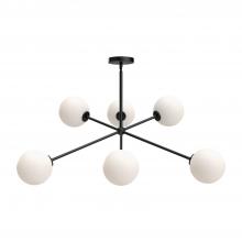 Alora Lighting CH549640MBOP - Cassia 40-in Matte Black/Opal Matte Glass 6 Lights Chandeliers