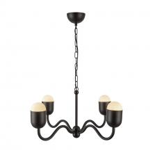 Alora Lighting CH558427MBOP - Effie 27-in Matte Black/Opal Glass Socket Chandelier