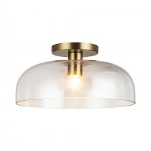 Alora Lighting SF515712BGCL - Sylvia 12-in Brushed Gold/Clear Glass 1 Light Semi-Flush