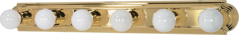 6 Light - 36&#34; Vanity Strip - Polished Brass Finish