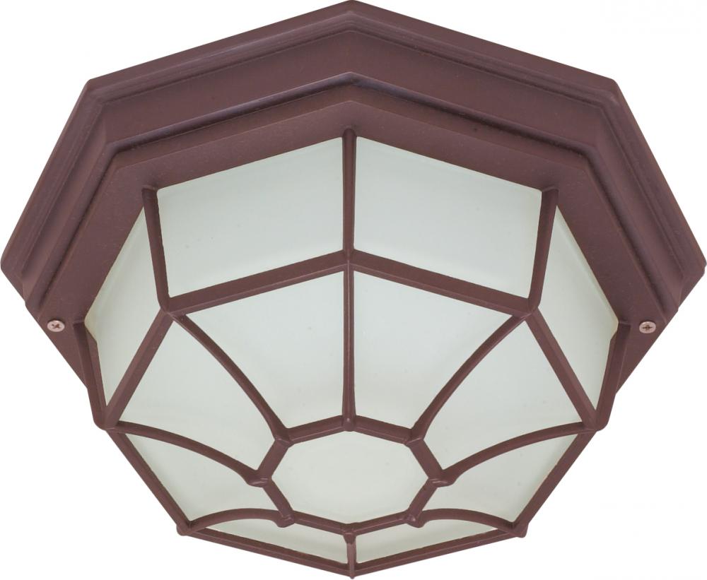 1 Light - 12&#34; - Ceiling Spider Cage Fixture - Die Cast; Glass Lens; Color retail packaging