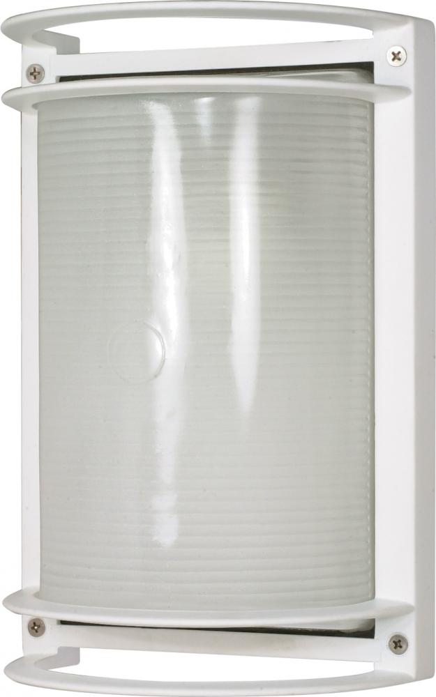 1 Light - 10&#34; Rectangle Bulkhead - Semi Gloss White Finish