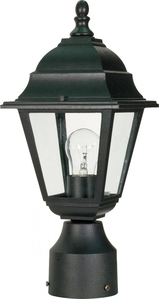 Briton - 1 Light 14&#39;&#39; Post Lantern with Clear Glass - Textured Black Finish