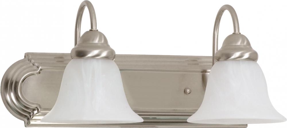 Ballerina - 2 Light - 18&#34; - Vanity - with Alabaster Glass Bell Shades; Color retail packaging