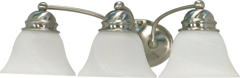 Empire - 3 Light - 21&#34; - Vanity - with Alabaster Glass Bell Shades; Color retail packaging