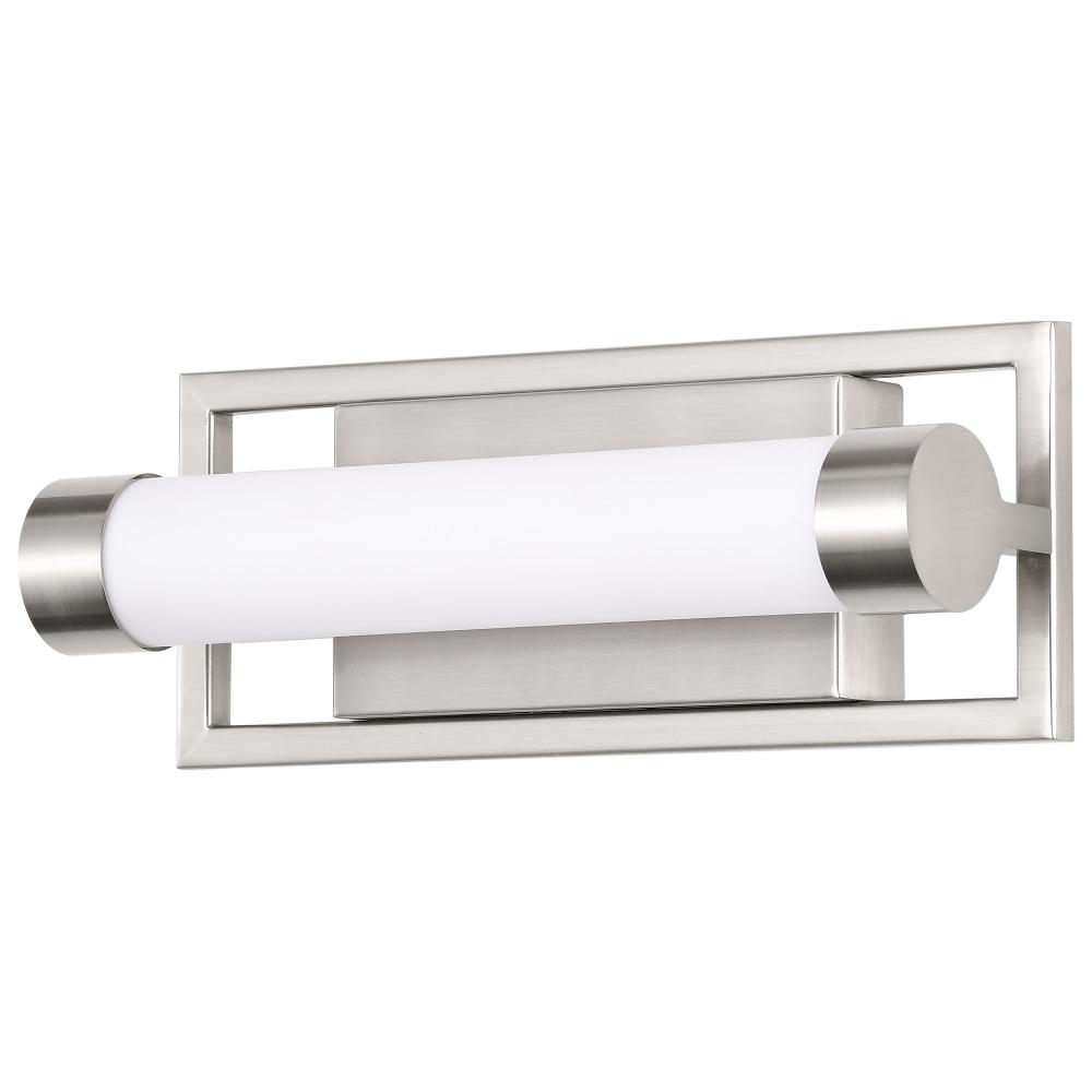 Canal Small Vanity; LED; Brushed Nickel Finish; White Acrylic Lens