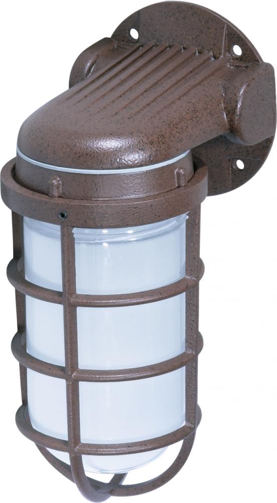 1 Light - 10&#34; Vapor Proof - Wall Mount with Frosted Glass - Old Bronze Finish