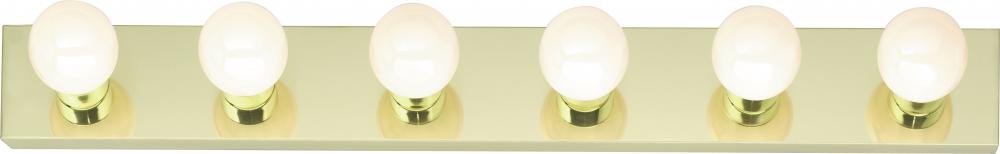 6 Light - 36&#34; Vanity Strip - Polished Brass Finish