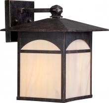 Nuvo 60/5752 - 1-Light 9" Wall Mounted Outdoor Fixture in Umber Bronze Finish and Honey Stained Glass