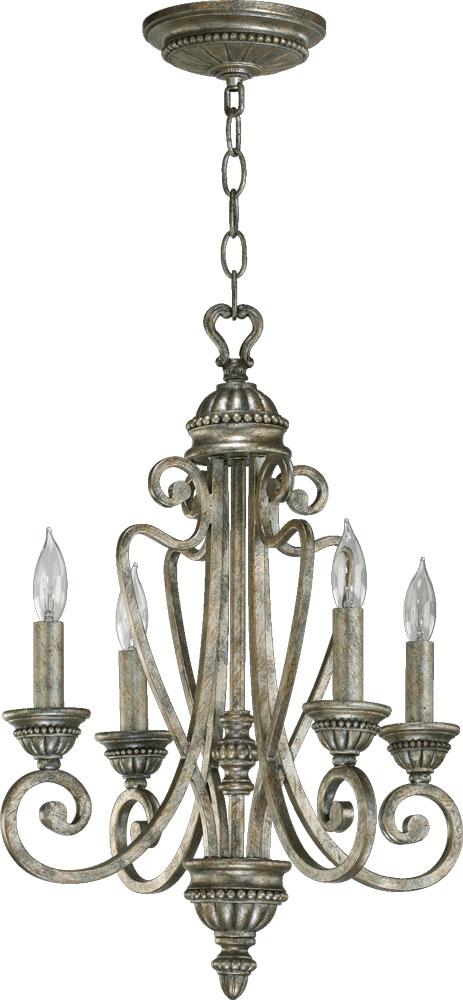 Four Light Mystic Silver Up Chandelier