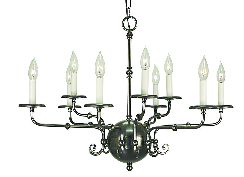 9-Light Antique Silver Jamestown Dining Chandelier