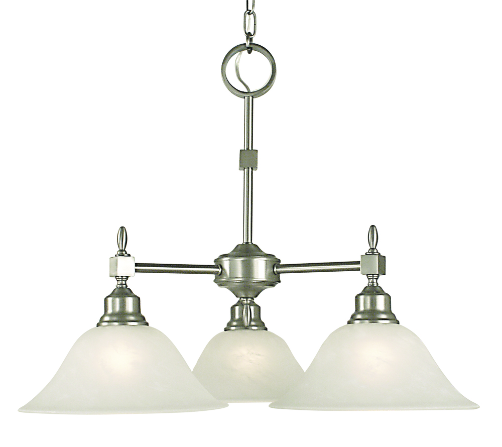 3-Light Polished Nickel Taylor Dinette Chandelier