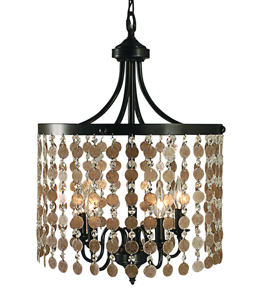 5-Light Antique Brass Naomi Dining Chandelier