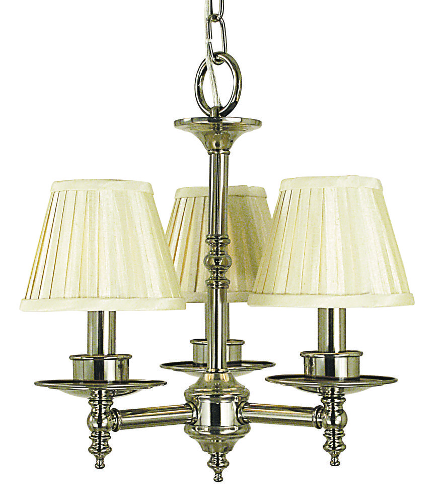 3-Light Polished Brass Sheraton Mini Chandelier