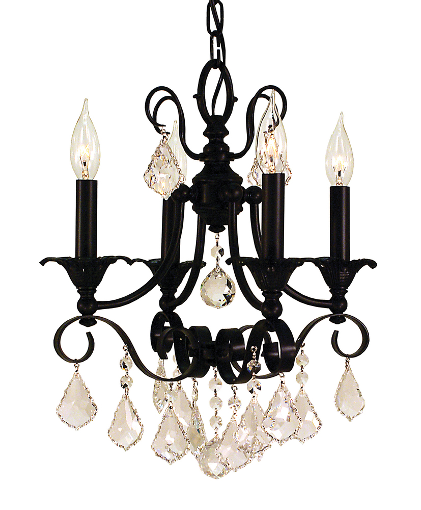 4-Light Mahogany Bronze Liebestraum Mini Chandelier