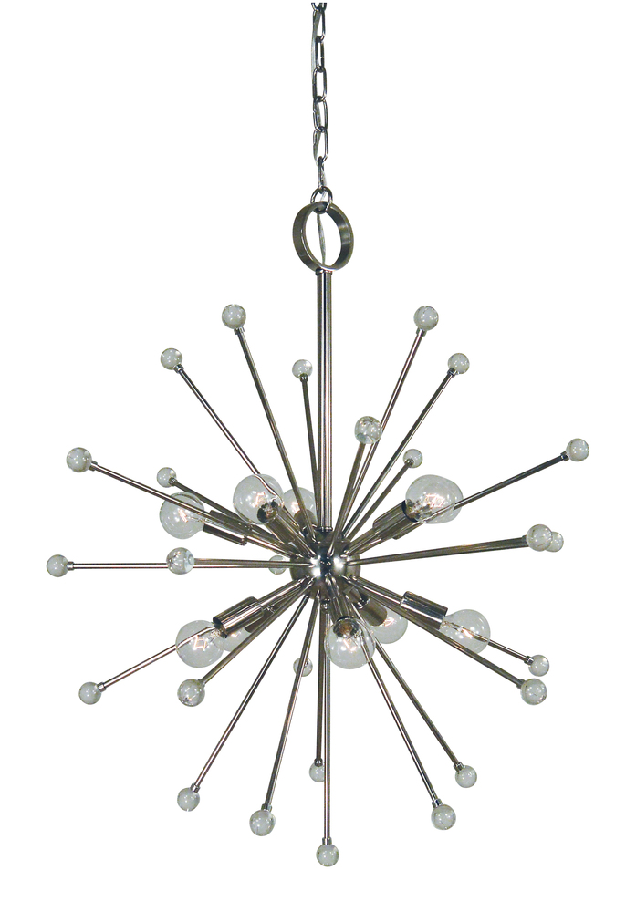 10-Light Satin Brass Supernove Chandelier