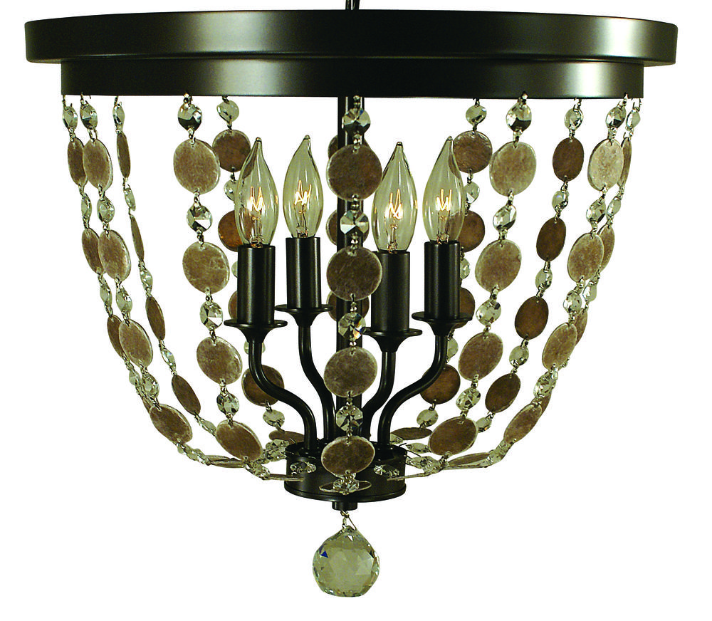 4-Light Brushed Nickel Naomi Flush Mount