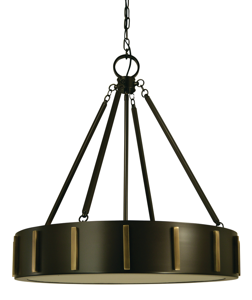 4-Light 23&#34; Brushed Nickel/Polished Nickel Pantheon Pendant