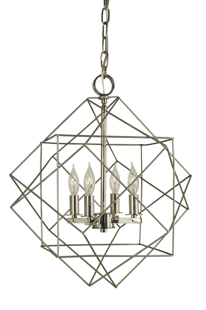 4-Light Satin Pewter/Polished Nickel Etoile Chandelier