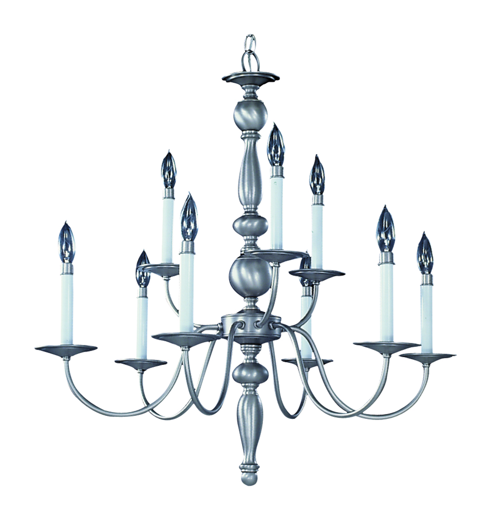 9-Light Satin Pewter Jamestown Dining Chandelier