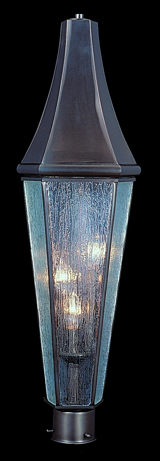 3-Light Siena Bronze Le Havre Exterior Post Mount