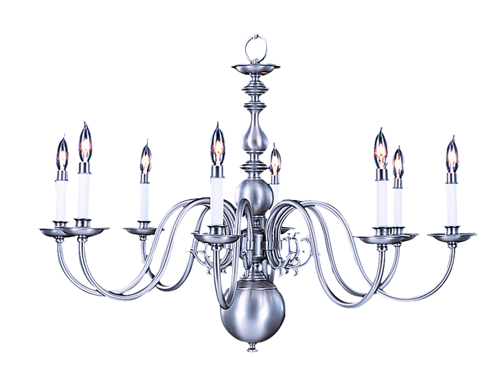 8-Light Satin Pewter Jamestown Dining Chandelier