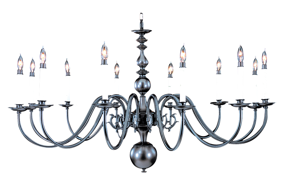 12-Light Polished Brass Jamestown Foyer Chandelier