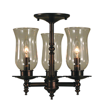  2506 SBR - 3-Light Siena Bronze Sheraton Flush / Semi-Flush Mount